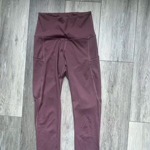 High-Waisted Burgundy Leggings